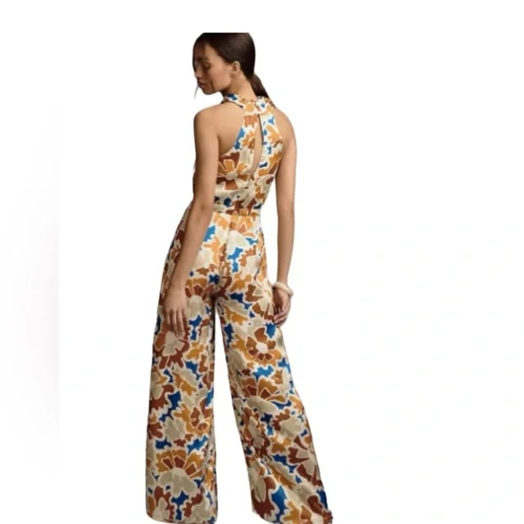 Anthropologie printed halter jumpsuit - Picture 3 of 7